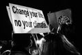 Placards during Ã¢â¬ÅThe world has woken up to the climate emergencyÃ¢â¬Â demonstration in Madrid Spain